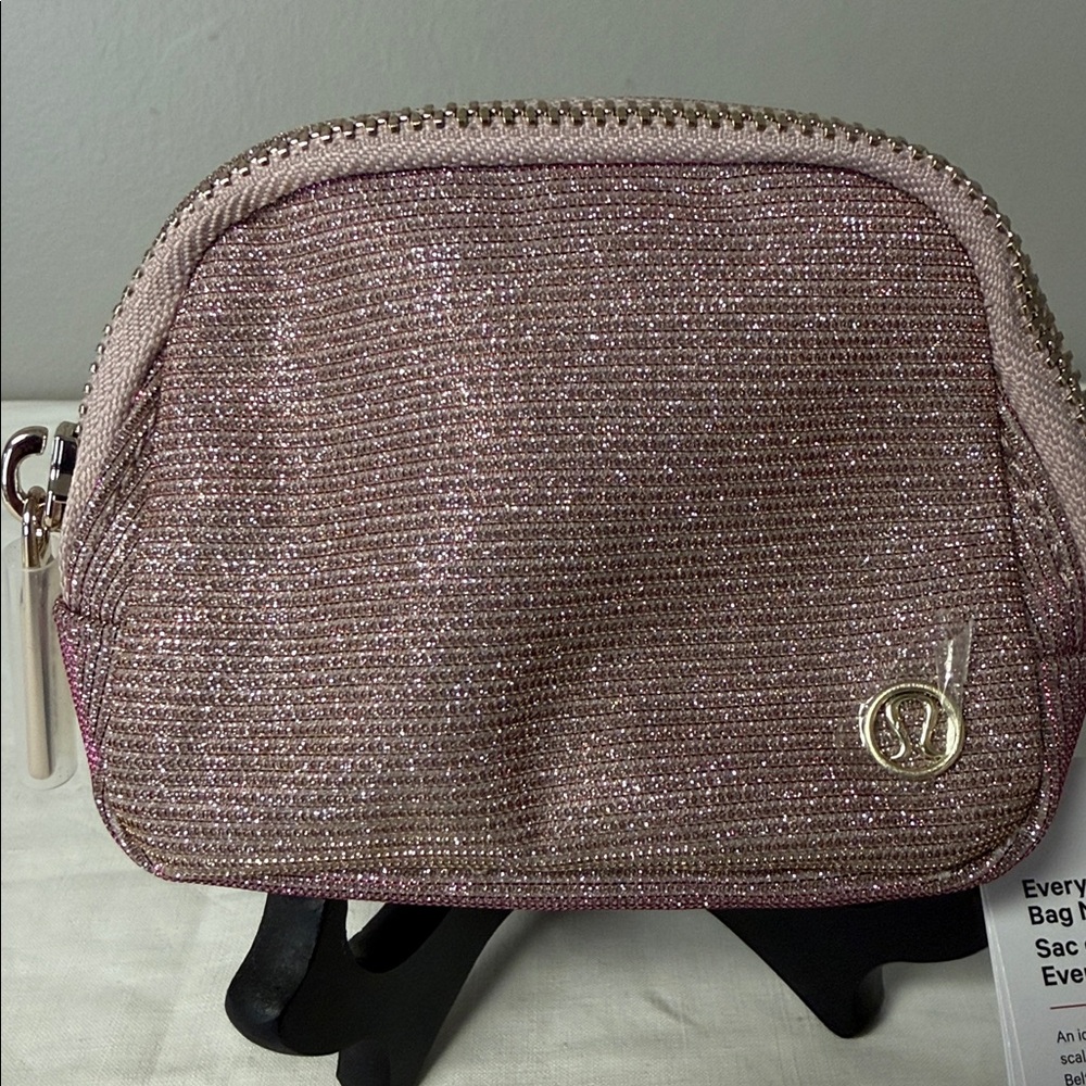 Lululemon Everywhere Belt Bag Nano Glitter Pink Champagne Wristlet NWT - Picture 2 of 6
